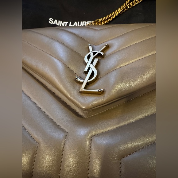 YSL taupe quilted medium loulou bag - Picture 3 of 13